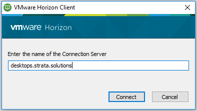 Screen Prompt - Enter name of connection server